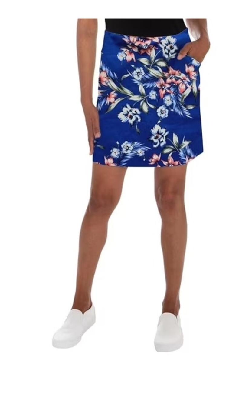 Mario Serrani Ladies' Tummy Control Skort, Blue Floral, Small